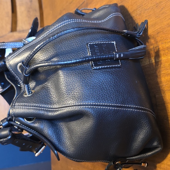 Dooney & Bourke Black Leather Drawstring Bag - Picture 15 of 16